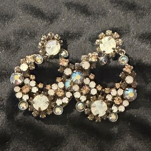 Sorrelli Gold Tone Iridescent Cluster Hoop Earrings